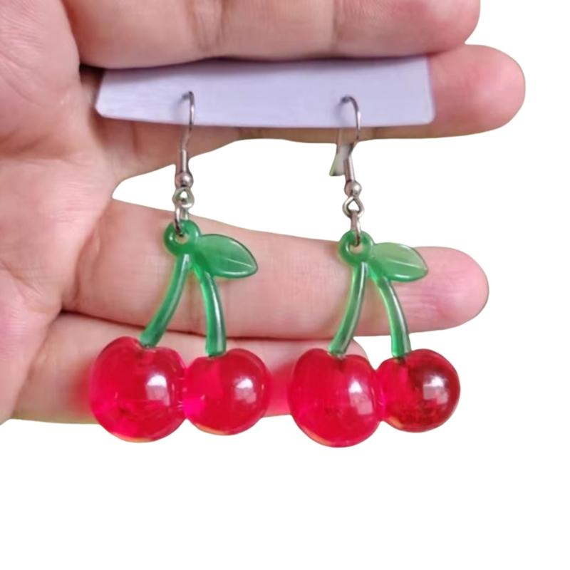 

Unique Cherry Shaped Earrings Jewelry Chic Cherry Shaped Earrings Alloy Crafted Ear Pendant for Durability and Comfort