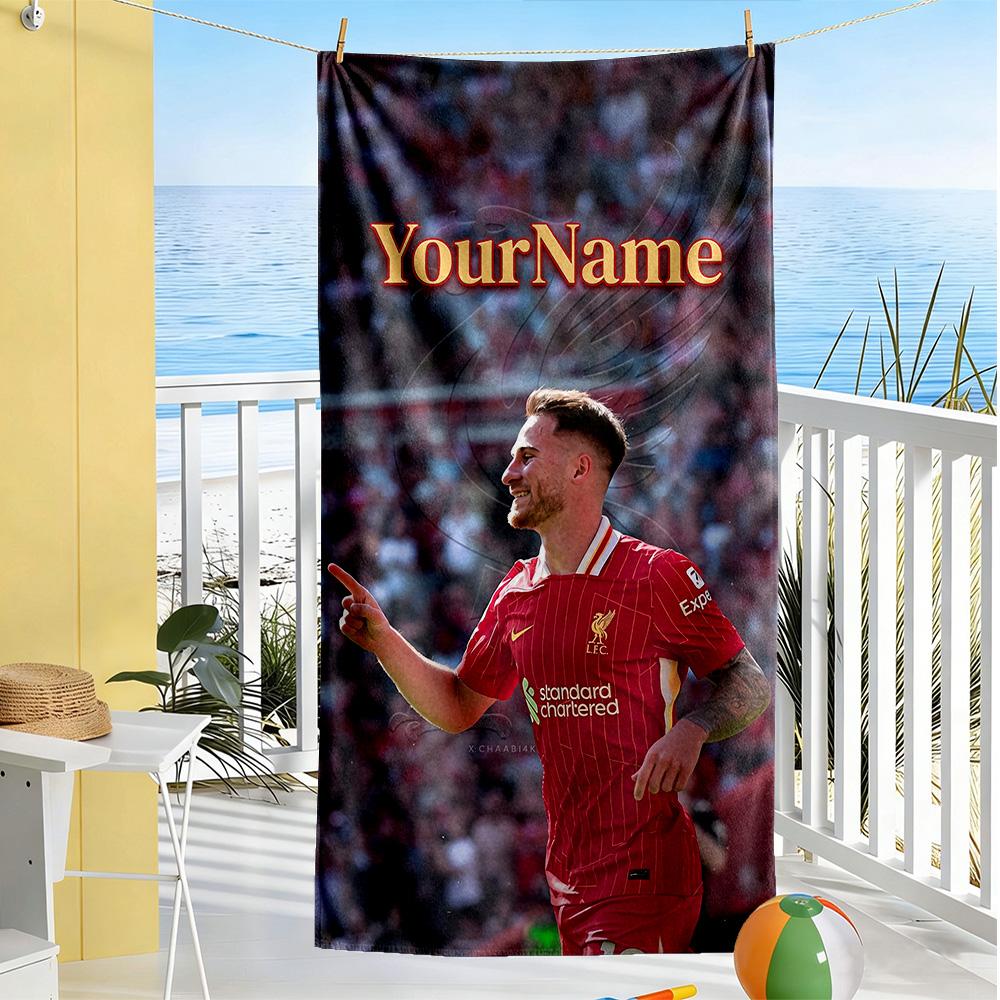 Liverpool Personalized Text Beach Towel Super Soft & Absorbent Suitable for Sports Travel Swimming Yoga Bathroom Beach And Pool