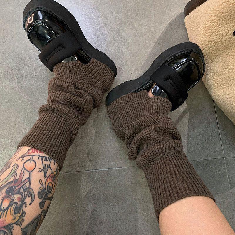 

Женские однотонные теплые ворсистые носки, бахилы и расклешенные леггинсы в стиле Харадзюку One Size