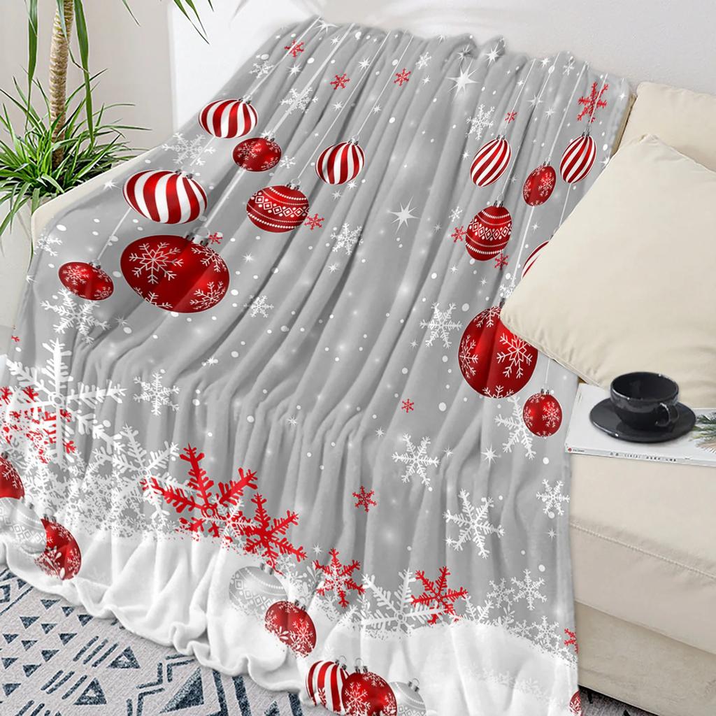 Christmas Golden Snowflake Texture Throw Blanket Christmas Blanket Soft Plush Warm Sofa Throw Blanket Holiday Gifts