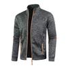 Men's Long Zipper Knitted Sweater Sleeve Thin Velvet Trendy Top Joint Splicing Sweater Jacket