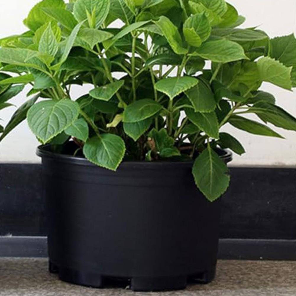 Large Round Outdoor Plant Nursery Pot with Drainage Holes 30cm 34cm Black
