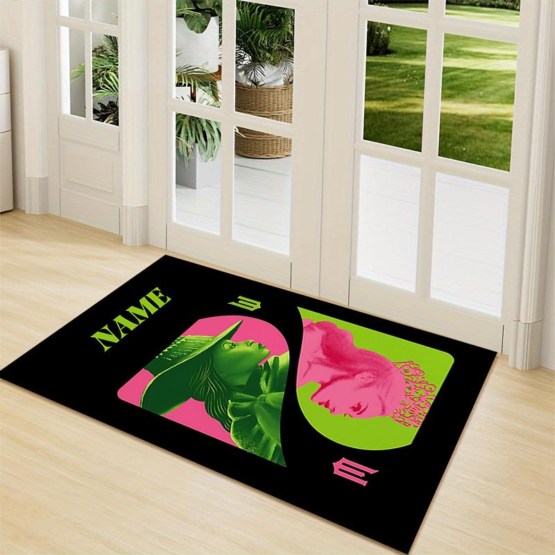 Custom Name Halloween Witch Night Carpet Rug Customizable Soft Washable Anti-Slip Home Living Room Sofa Mats Personalized Rug. 0909332