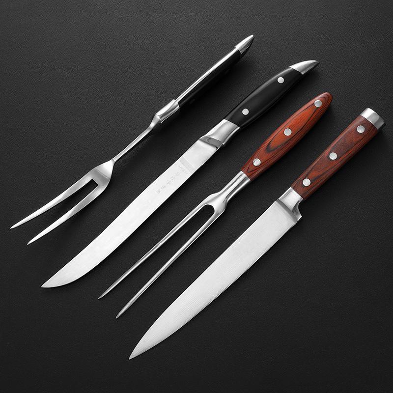 Stainless Steel Outdoor Teppanyaki BBQ Knife and Fork Set for Kitchen and Cooking