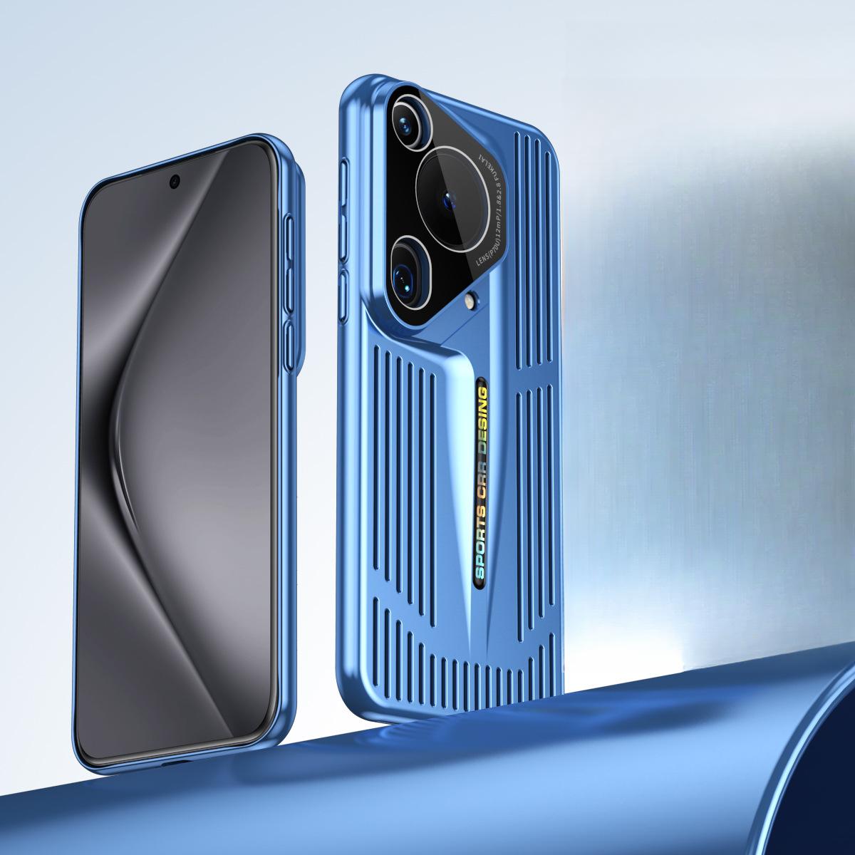 

Подходит для Huawei Pura70ultra Охлаждающий чехол для телефона Blade Дышащий Mate60pro Полностью закрывающий Противоударный защитный чехол Honor X50/X50Pro/GT синий