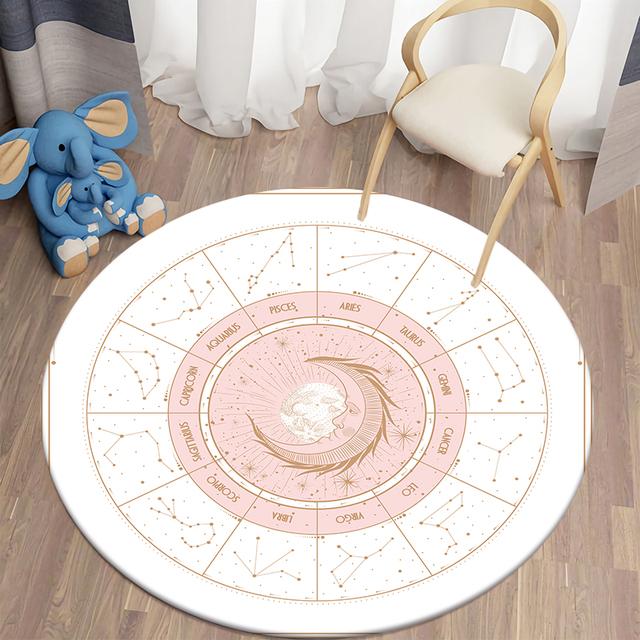 Boho Style Round Carpet Floor Mat Living Room Carpet Polyester Carpet Mat Children 'S Room Decoration Room Decor Prayer Carpet