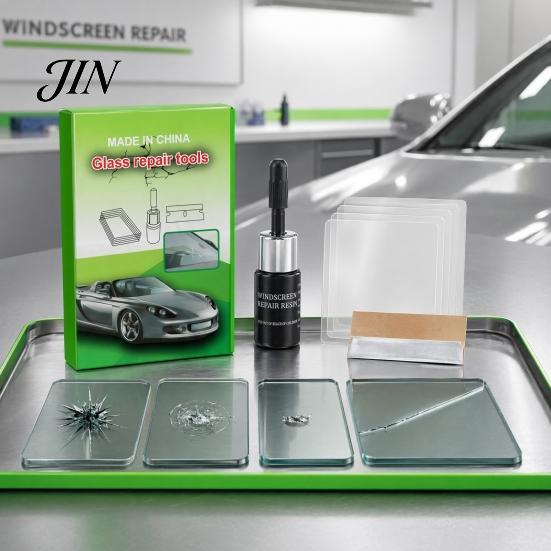 Tinted Glass Windshield Repair Chip Kit, Car Crack Kit for Repair, Star Fix DIY Tool Small Chips Bullseye Scratch Remover