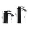 Matte Black Basin Faucet Deck Mounted Single Lever Bathroom Crane Waterfall Brass Bathroom Tap Hot and Cold Water Mixer Taps