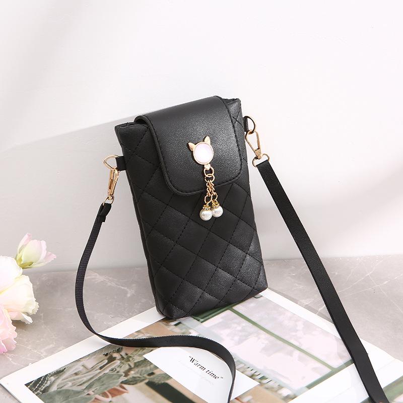 

Bag Women s Pearl Charm One Shoulder Crossbody Mobile Phone Bag Versatile Women s Bag One чёрный