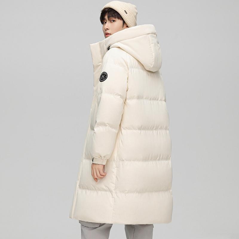 Zima Nowa Długość do kolan z kapturem Średniej długości Unisex Kurtka bawełniana dla pary Pogrubiony Ciepły Modny Płaszcz