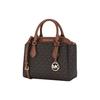 Michael Kors MK Daria Monogram Logo Pendant Vintage Leather Tote Shoulder Crossbody Bag Women bags Brown 35S1GDIC1B-BROWN