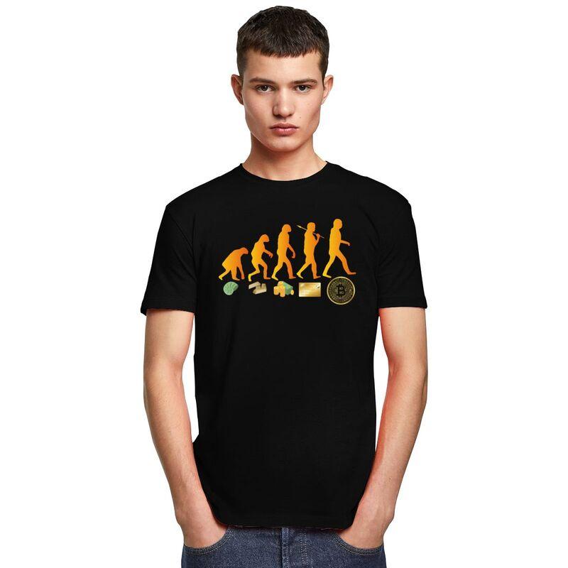 Evolution Of The Money T Shirt for Men Pure Cotton Tshirt Fashion Tees Crypto Bitcoin Gift Tshirt