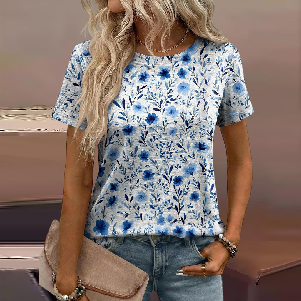 Women's Loose-Fit Fashionable Casual Printed T-Shirt