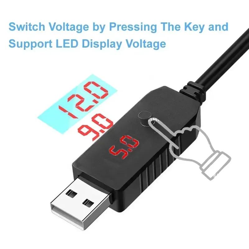 Adjustable Voltage USB Boost Converter DC 5V to 9V 12V USB Step-up Converter Cable For Power Supply/Charger/Power Converter