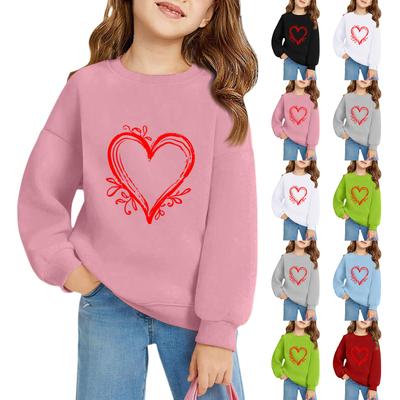 Meisjes Truien met Ronde Hals voor Kinderen Bedrukte Baby Tops Valentijnsdag