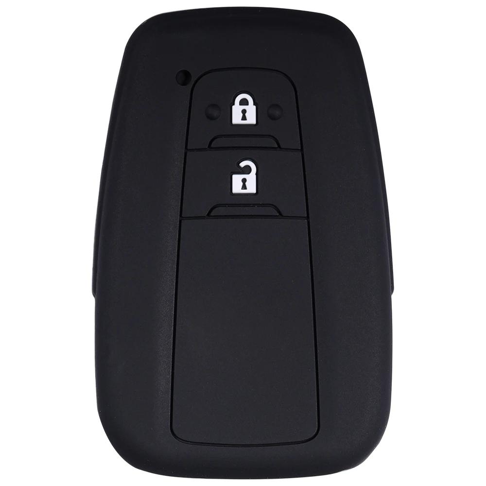 Key Fob Cover Case Remote Protector Smooth Silicone Black Fits For Toyota Rav4 Corolla Camry Avalon Car Accessories Key Cover