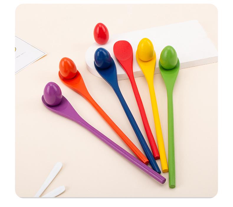 Wooden Spoon & Ball Balance Toy for Kids: Outdoor Sensory Integration & Parent-Child Play