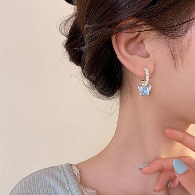 2025 Luxury Pearl & Silver Butterfly Earrings - High-End Studs for Women