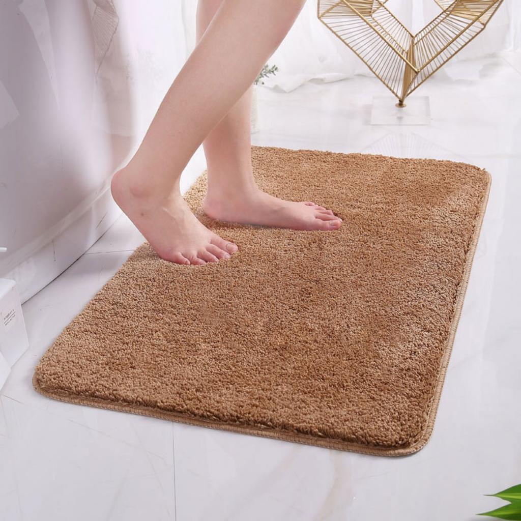 Fleecegravyr Badrumsförtjockningsmatta Badkar Halkfria mattor i tvättställ Badkar Sidogolv Matta Duschrum Dörrmatta Memory Foam 3D Pad