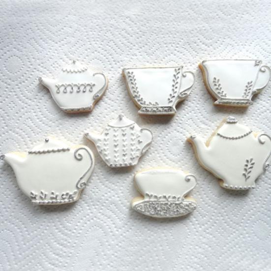 2Pcs Teapot Tea Cup Set Cookie Cutter Stainless Steel Fondant Cake Mold Tool