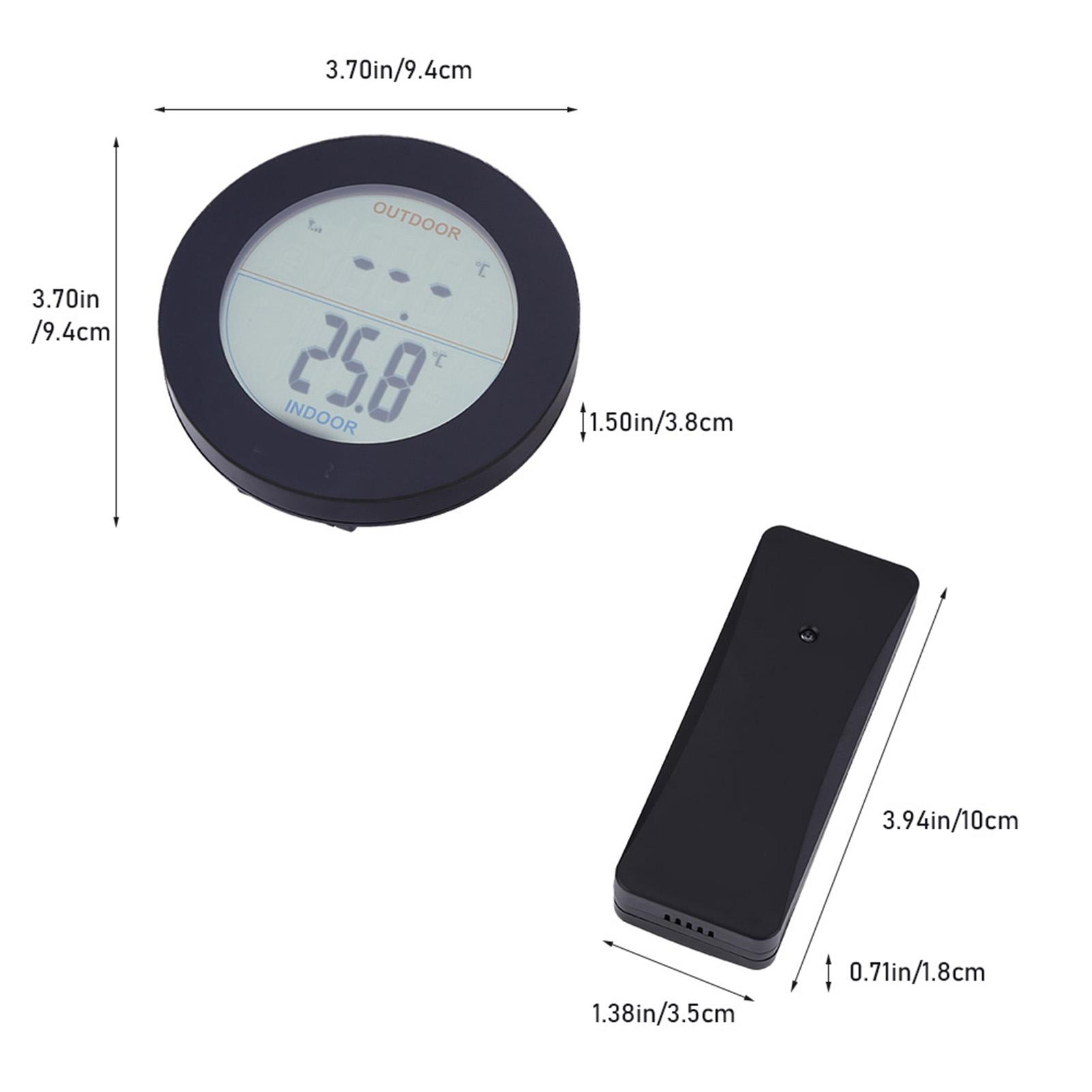 Wireless Thermometer LCD Display Indoor Outdoor Sensor Temperature Sensor Indoor Outdoor White