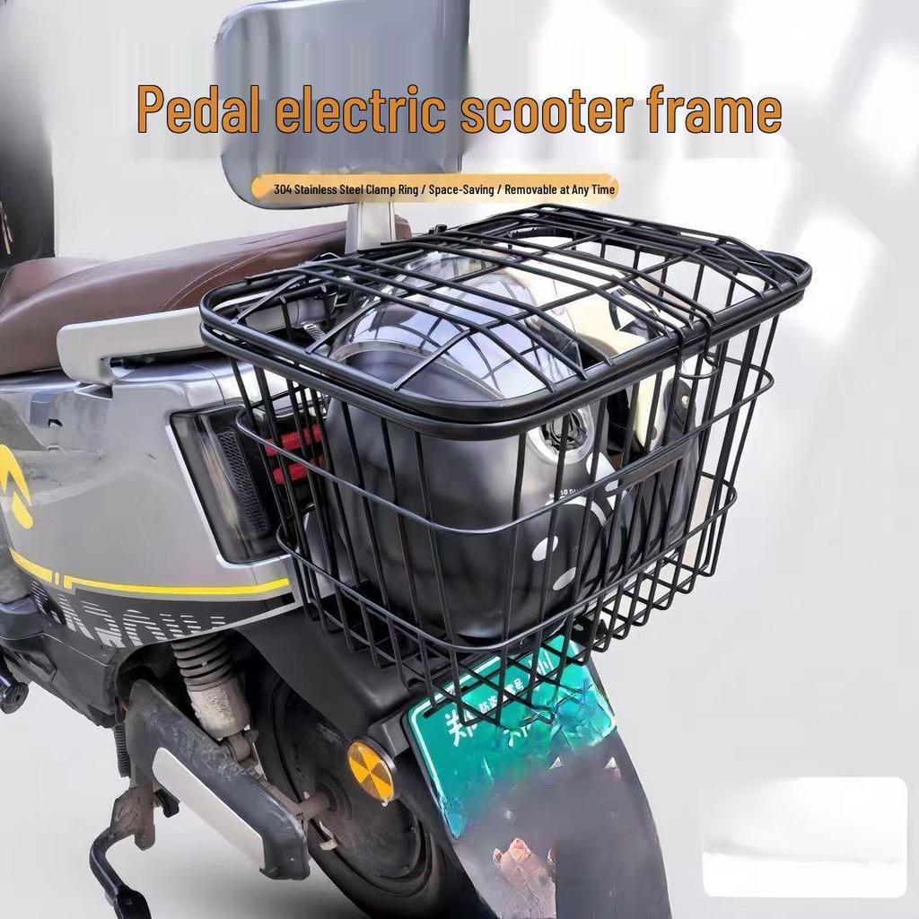 Waterproof Electric Vehicle Rear Basket with Lid for Scooter/Bike
