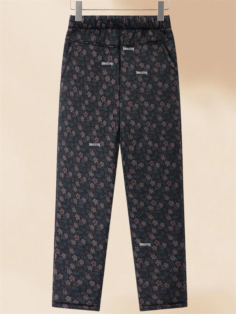 Mom's Cotton Velvet Thick Warm Winter Pants for Elderly Women