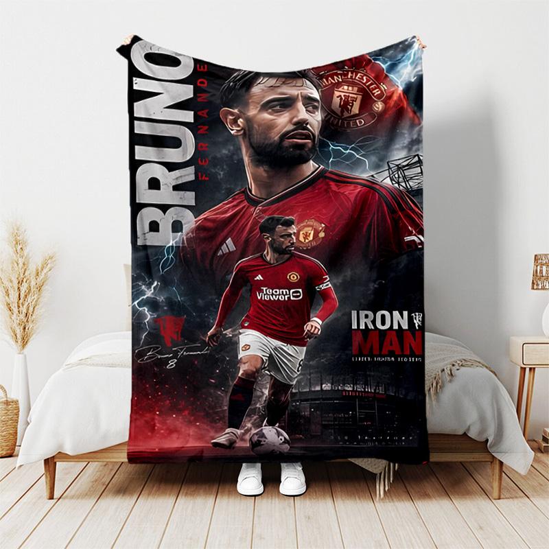 1pc Blanket - Manchester United FC logo Print Design, Lightweight Blanket for Sofa, Bed- Soft &Warm, Gift for All Seasons