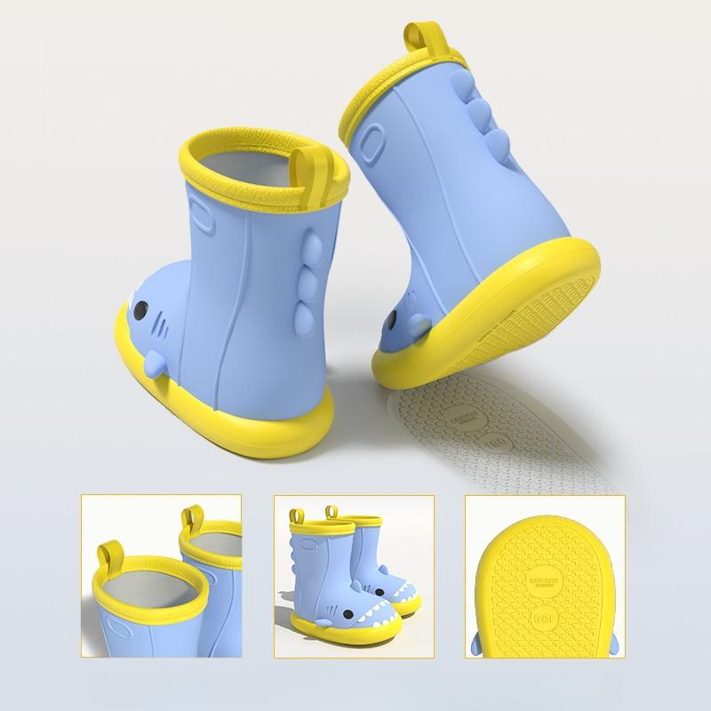 Buty przeciwdeszczowe Shark Rain Shoes, antypoślizgowe, miękkie, lekkie, nowe, wodoodporne, gumowe buty, krótkie rurki, do połowy łydki, damskie, kreskówkowe kalosze