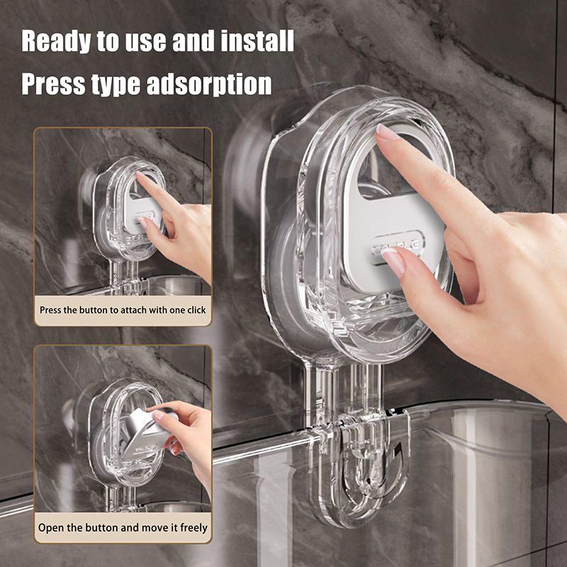 Punch-Free Bathroom Drain Rack Wall-Mounted Suction Storage Box Kitchen Bathroom Organizer No Drilling Storage Accessories