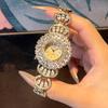 Light Luxury Full Diamond Bracelet Watch European Retro Court Style High Value Water Drop Shape Diamond Waterproof Watch
