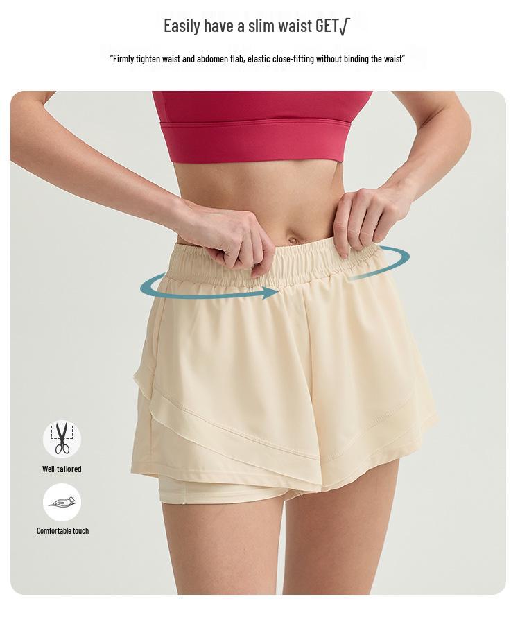 2024 Summer Loose Fit Lined Running & Yoga Shorts - Two-Piece Look