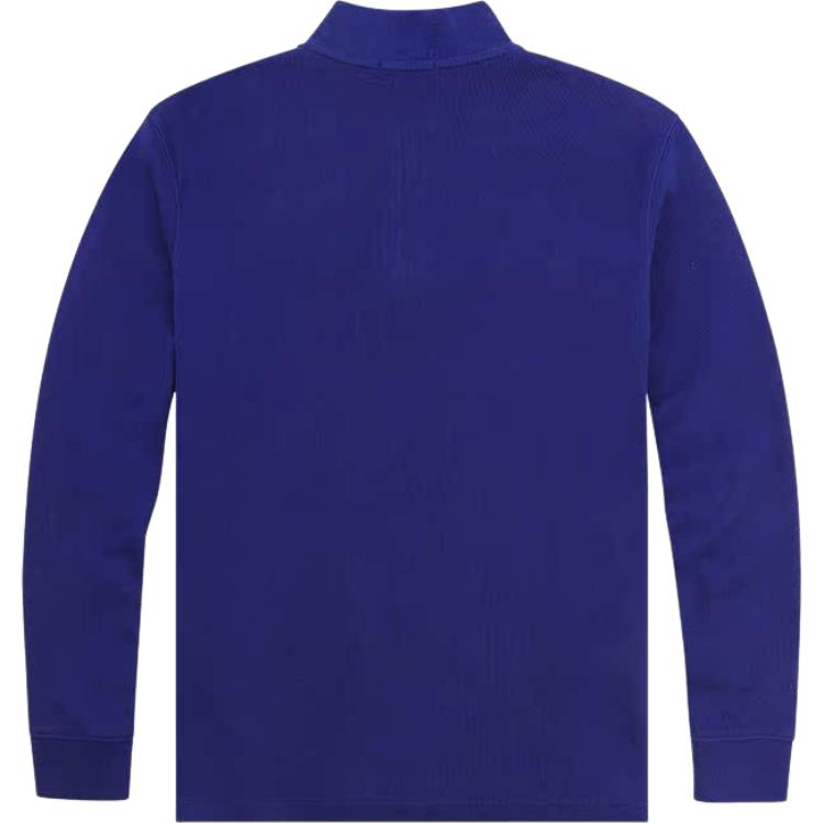 Polo Ralph Lauren Solid Color Pony Logo Embroidered Half-Zip Knit Long Sleeve Sweatshirt Men sweatshirt Blue MNPOKNI16820199-400