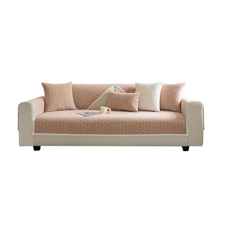 Milk Tea Color Waterproof Chenille Sofa Cushion Sofa Cover Cover Four Seasons Universal Seat Cushion Back Cover Available
