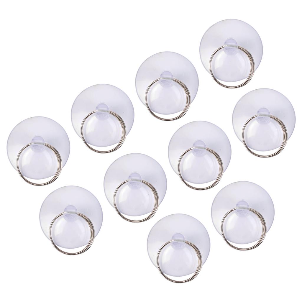 10pcs Suction Cups With Hoop Transparent Rubber Glass Suckers 25/35/45mm Diameter Perfect For Bathroom Wall Hooks