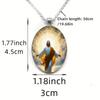 A Christian Jesus Pendant of Divine Love and Faith Time Gemstone Necklace Guardian Necklace Glass Pendant Suitable for Daily Wear Unisex