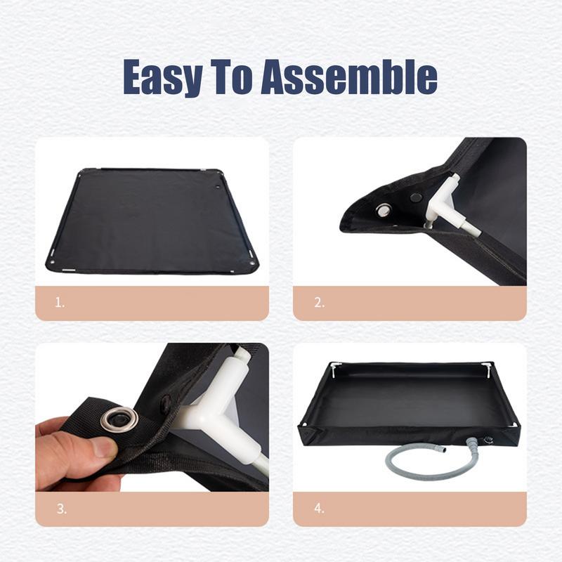 Outdoor Tent Shower Tray Camping Shower Tent Floor Base With Drain Hose Folding Shower Pan Pets Shower Basin Base For Travel