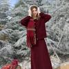 SanCai Elegant Knit Two-Piece Sweater & Skirt Set