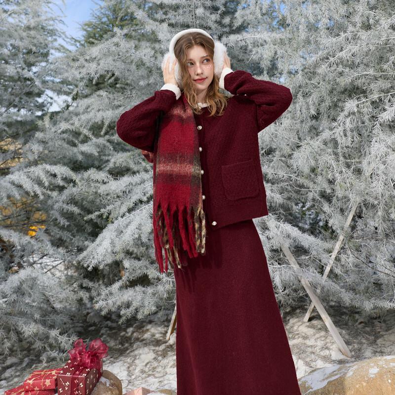 SanCai Elegant Knit Two-Piece Sweater & Skirt Set