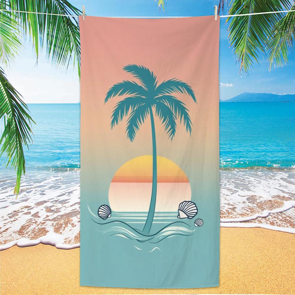 Ultra Fine Fiber Beach Towels, Beach Swimming Speed Drying Velvet Bath Towels, Printed Fashionable Bath Towels Towels Face Towel