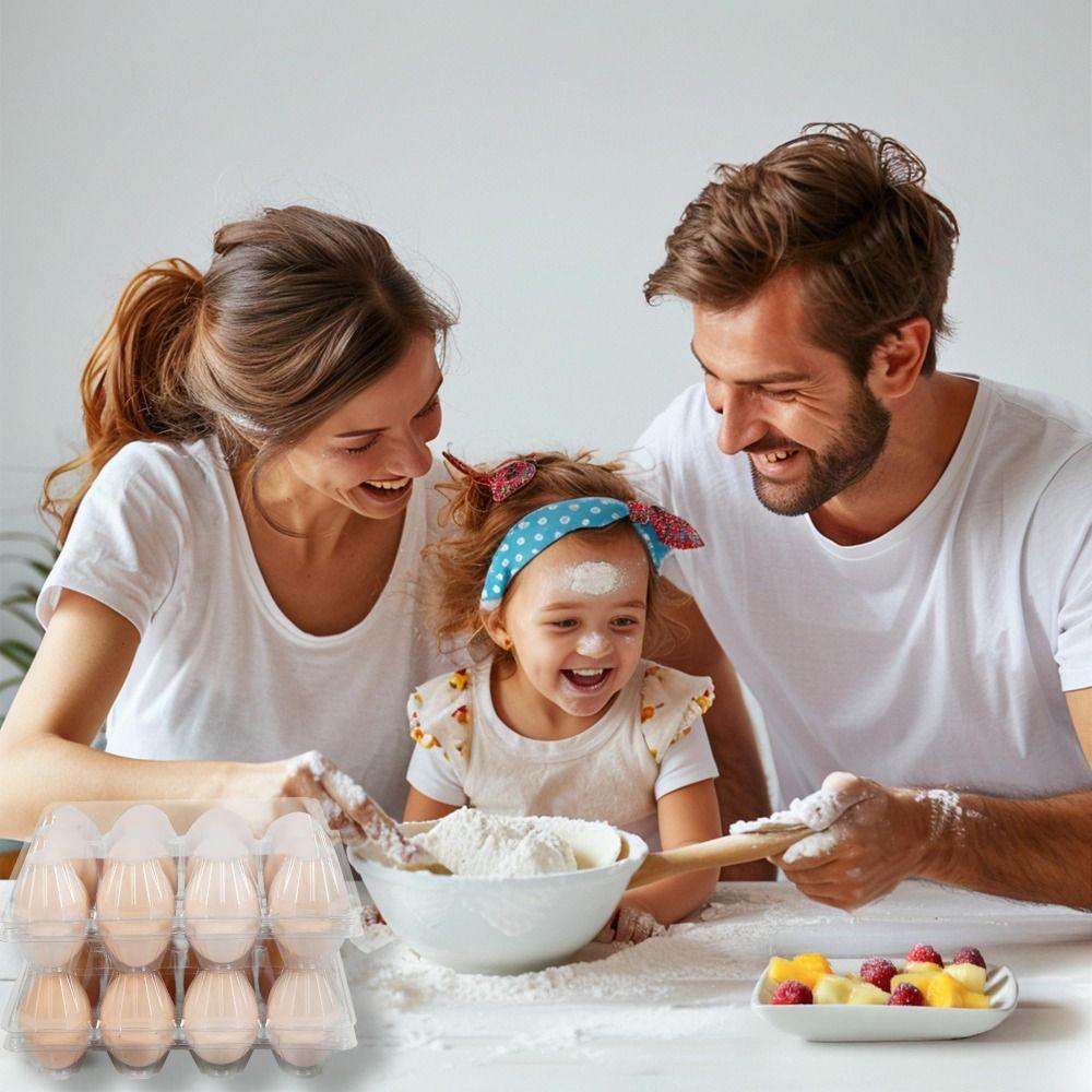 100PCS Durable Clear Egg Cartons 3 * 4 Grids 12 Count Egg Containers Medium Reusable Egg Holder Egg Trays Chicken Eggs