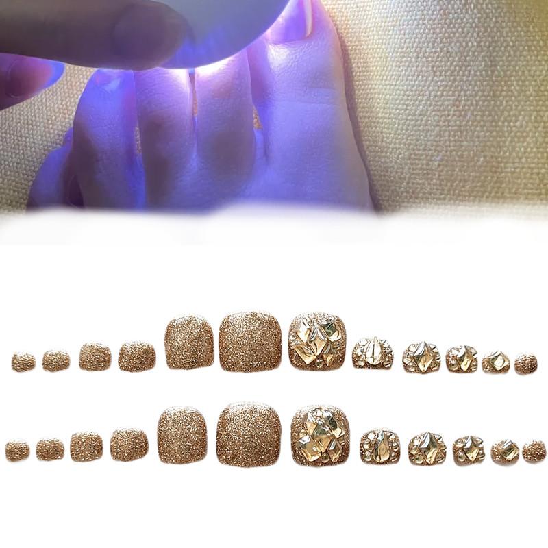 Süßer Stil J-095 Champagner Diamant Zehennagelsticker Glitzer Fußnagelkunst Sternenmuster