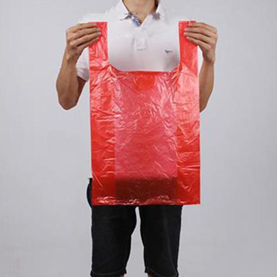 100Pcs Grocery Shopping Bags Large Capacity Strong Load-bearing Disposable Garbage Bags with Reinforced Handles