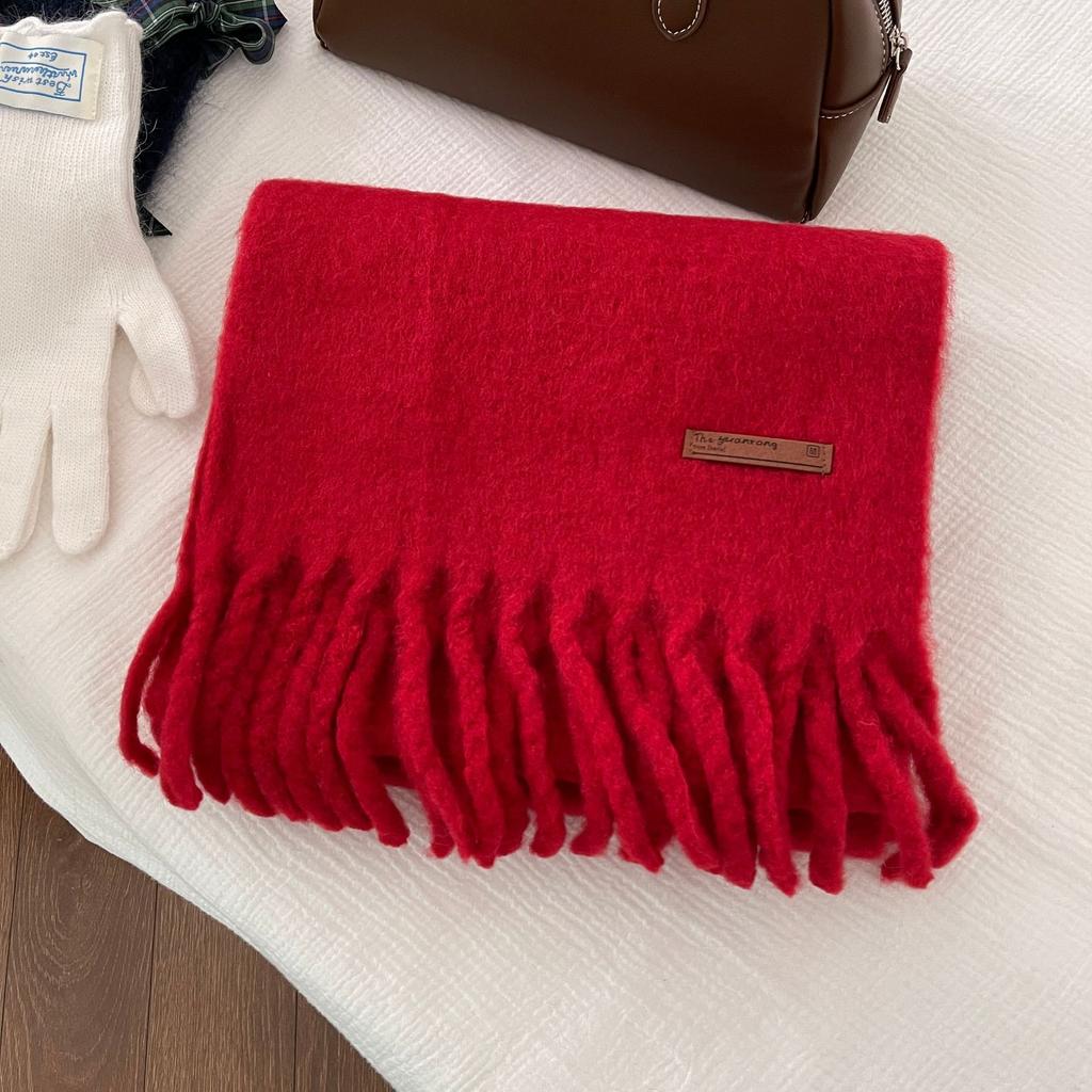 Iceland Sea Salt Blue Scarf for Women Winter Solid Color Versatile Wool Scarf for Men Warm Imitation Cashmere Shawl To Protect Against Cold