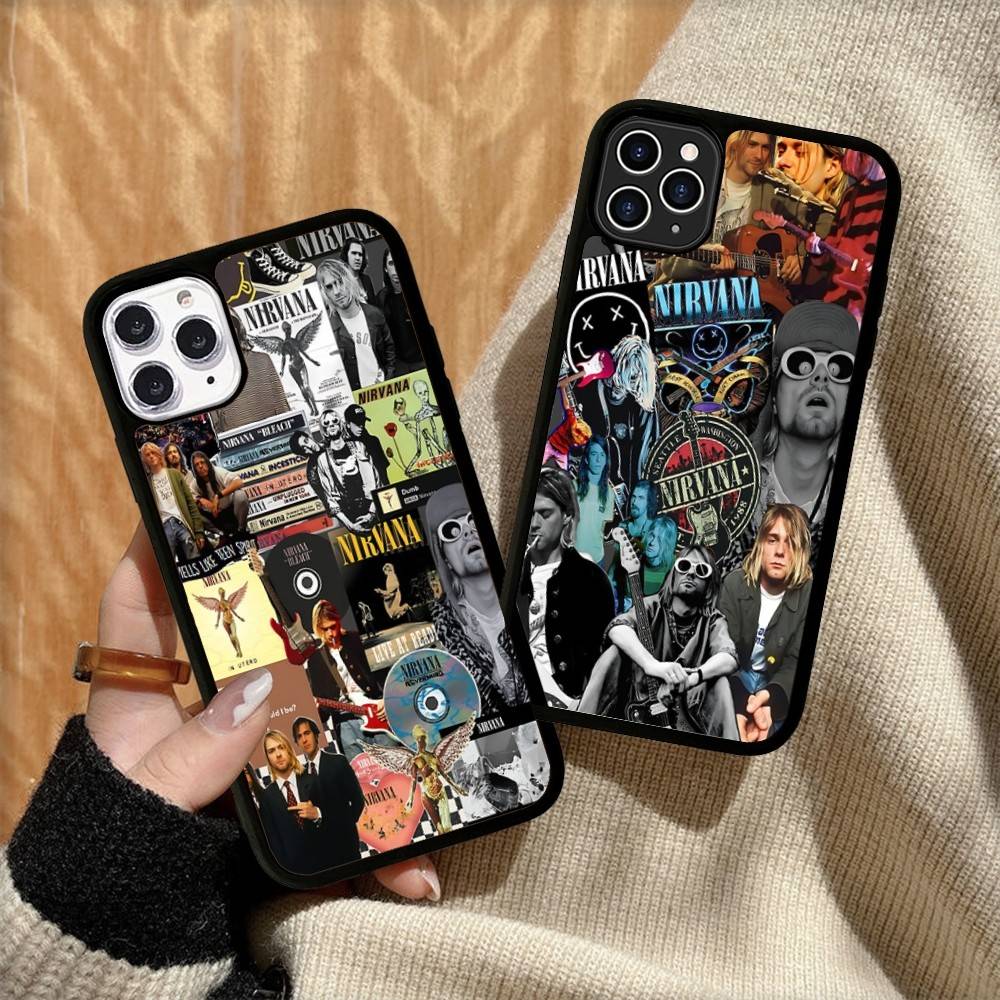 Classic Hot Band N-Nirvanas Rock PC+TPU Shockproof Protective Phone Case For IPhone17 14 15 16 Pro Max 13 12 11 17 Air