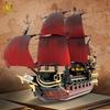 Skeleton Ghost Black Boat Red Pirate Ship Building Blocks Model Assembly Bricks Toys Desktop Decor. Kid Boy Adult Gifts