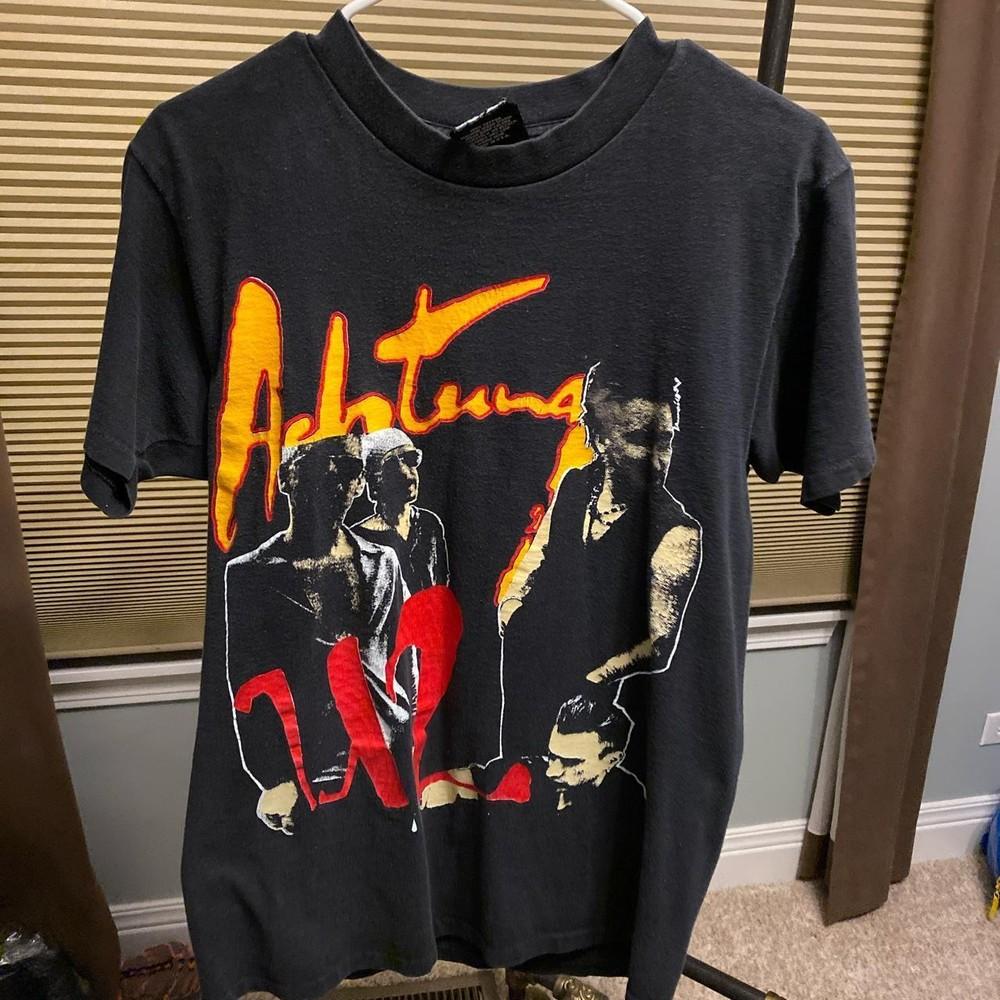 Винтажная футболка U2 Парковка 1992 Achtung Baby Хлопковая футболка S-5XL KH11217 Унисекс Футболка XXL