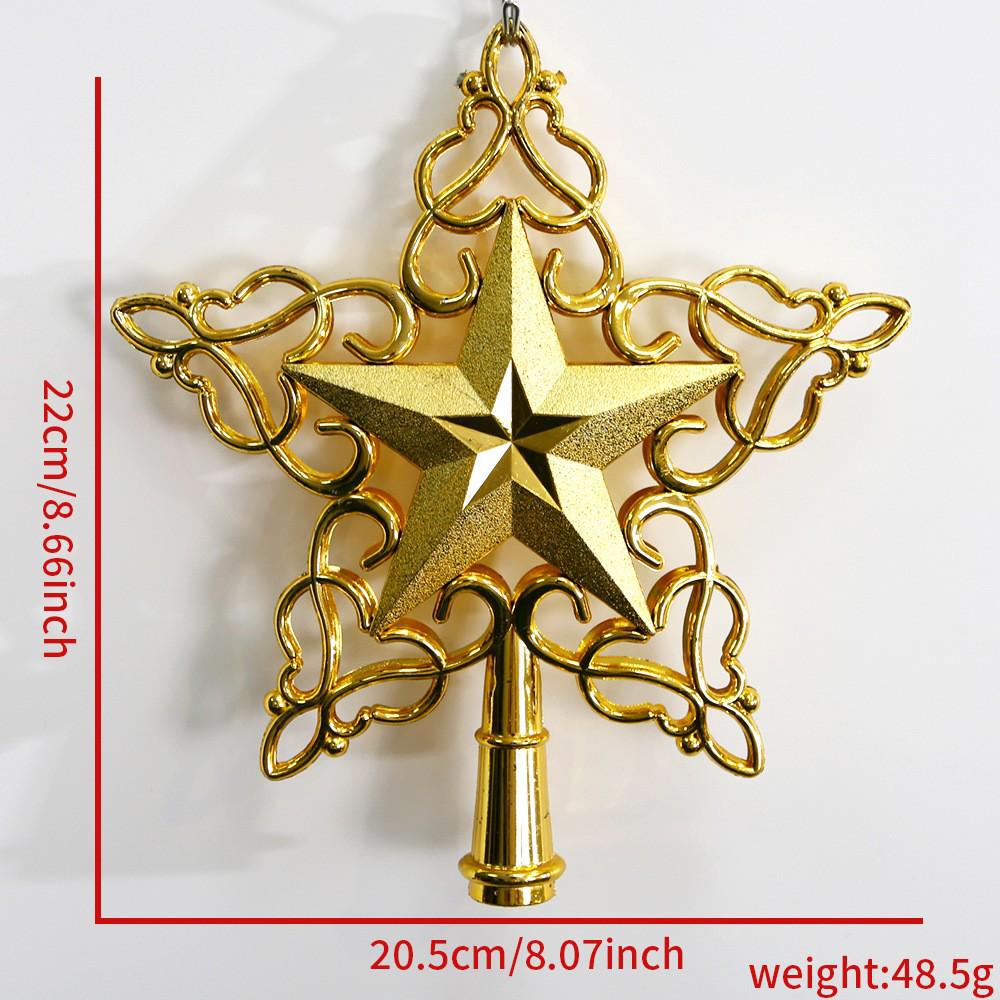 Pentagram Cutout 3D Star Christmas Tree Topper Ornament