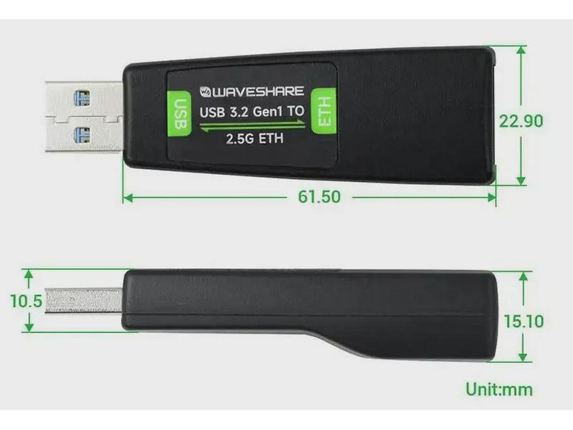USB To 2.5G RJ45 Network Adapter with RTL8156B, Driver-Free, Multi-System Support