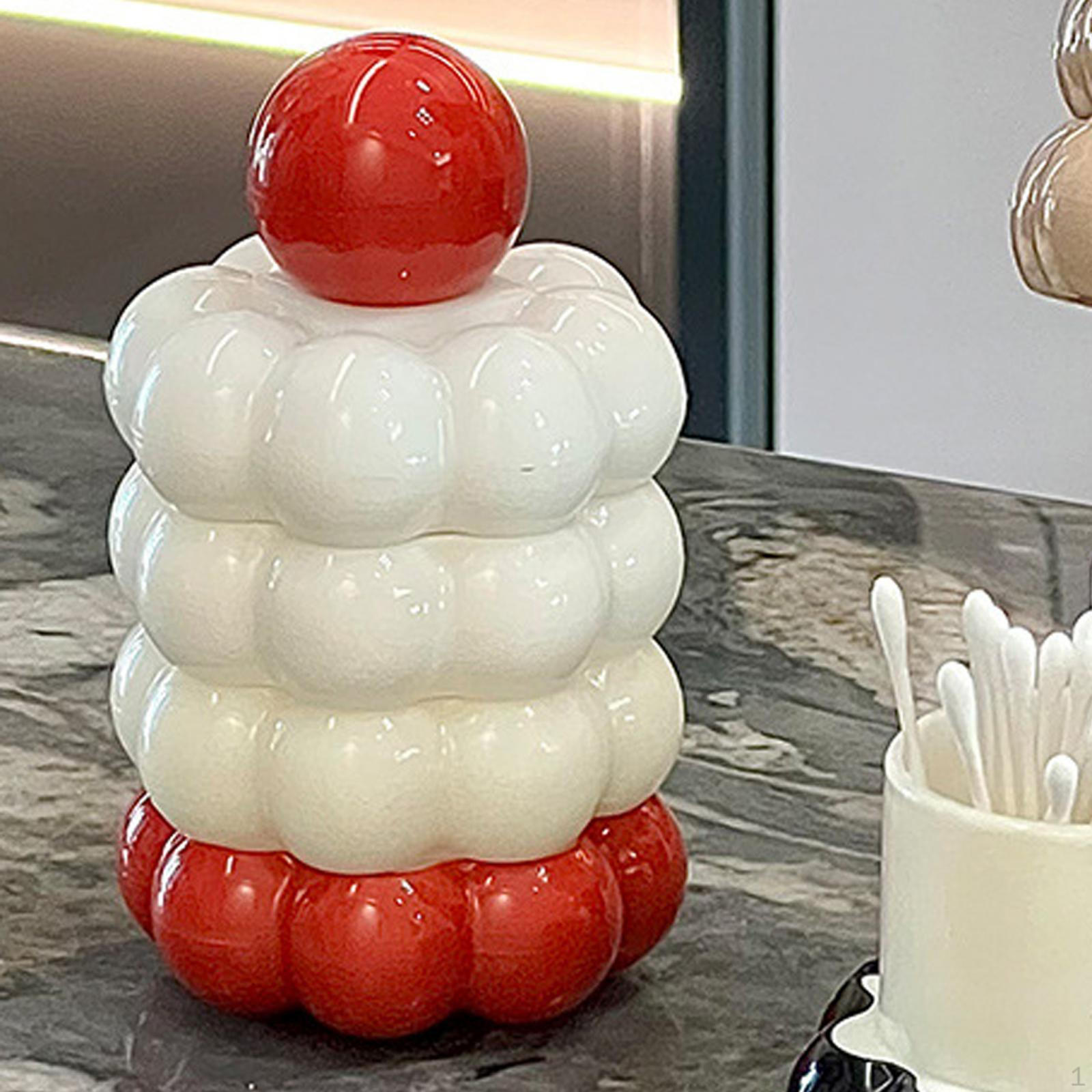 

Коробка для зубочисток Канистра для ванной комнаты Декор ватными шариками Портативный держатель подушечек Qtip Диспенсер Ball Red